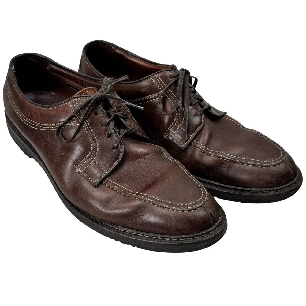 Allen‎ Edmonds Wilbert Shoes Mens 11 Brown Leather Split Toe Derby Comfort